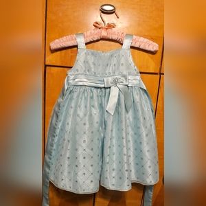 Light Blue Sleeveless Dress with sequins & mBow